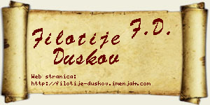Filotije Duškov vizit kartica